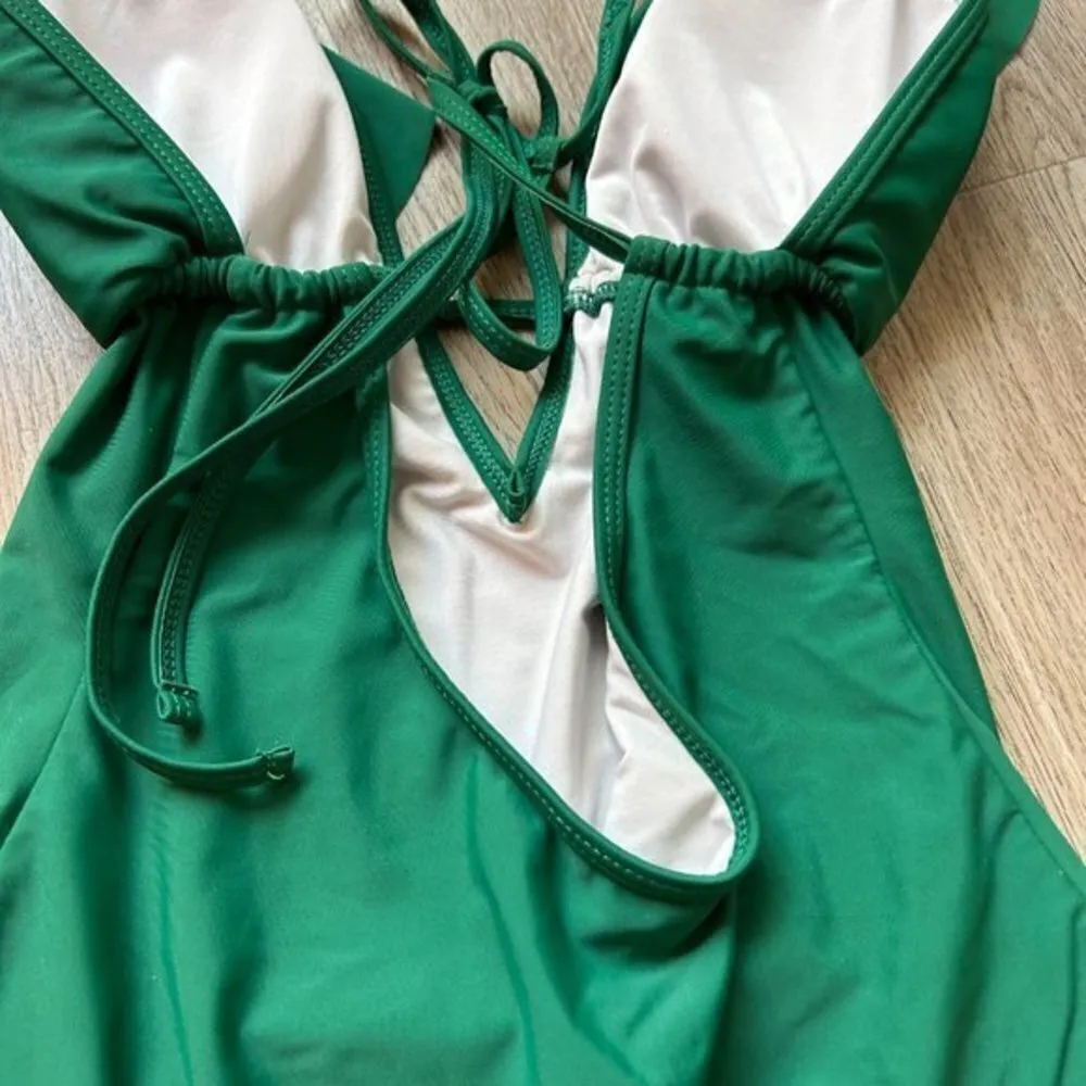 Cupshe Green Ruffle Cut Out One Piece Swim Suit Size M - Image 7