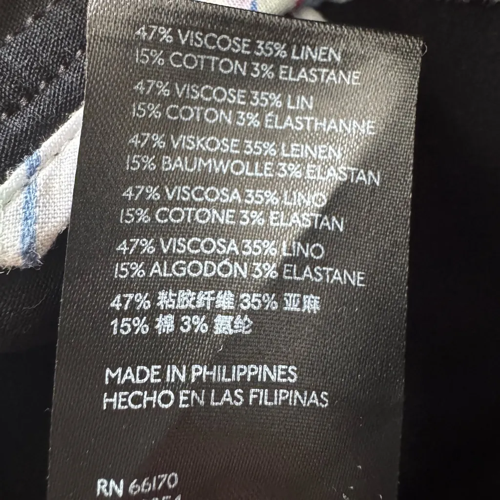 Maeve Anthropologie Elena High Waist Linen Stretch Utility Black Shorts - Image 8