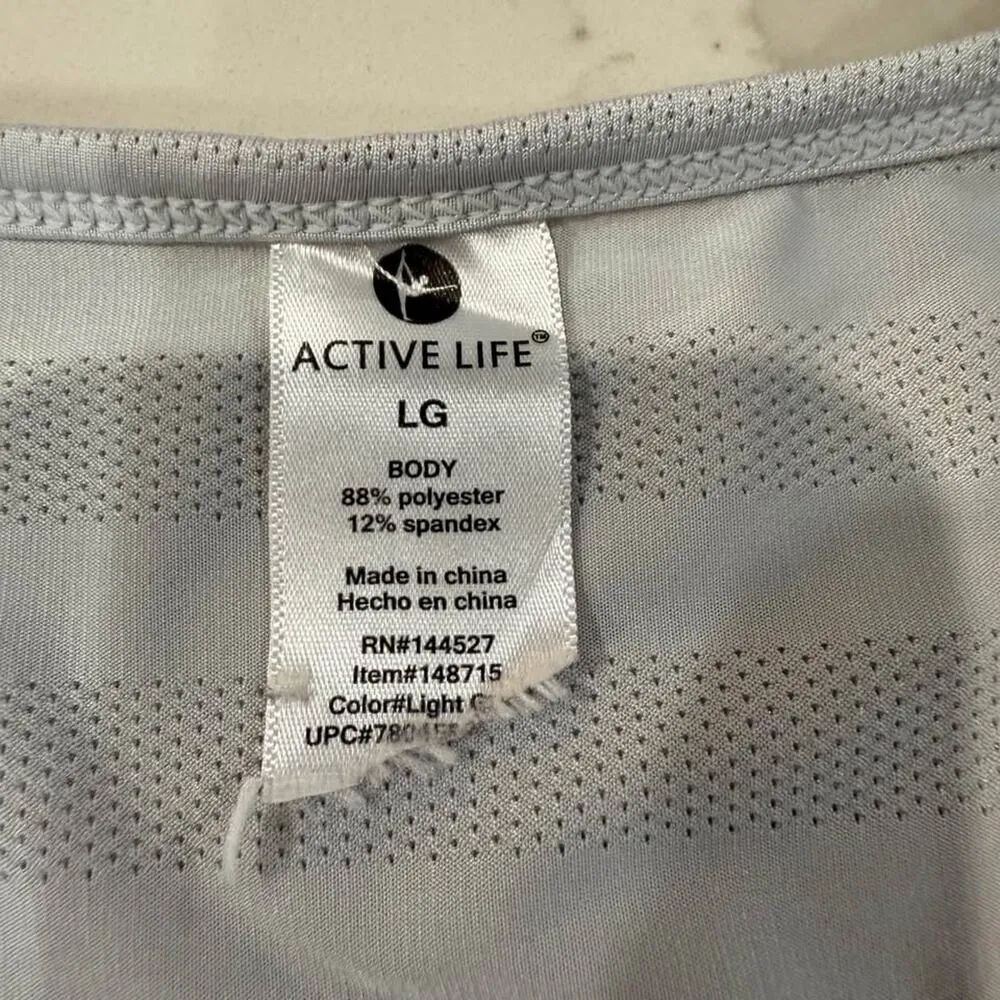 Active Life ScoopNeck ShortSleeve Performance Shirt Womens Large Gray Athleisure - Image 3