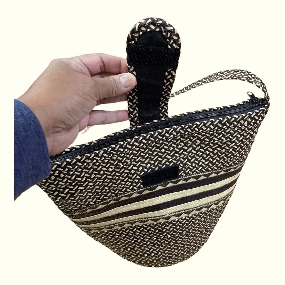 Natural Patterned Balinese Bag Brown - Image 5