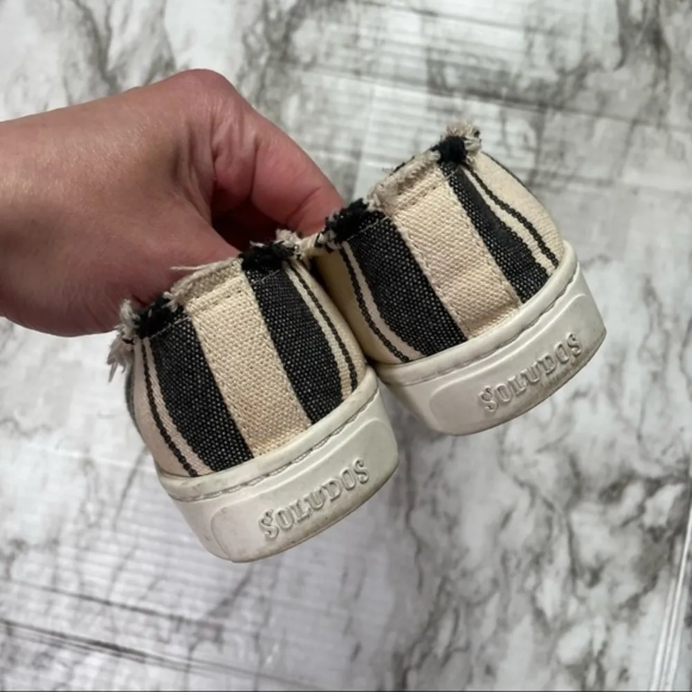 Soludos Soludus Striped‎ Canvas Raw Edge Loafer - Image 6