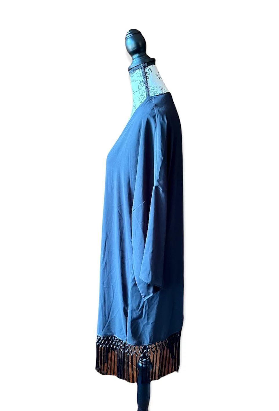 Black Short Sleeve Kimono Cardigan Long xs/s - Image 3