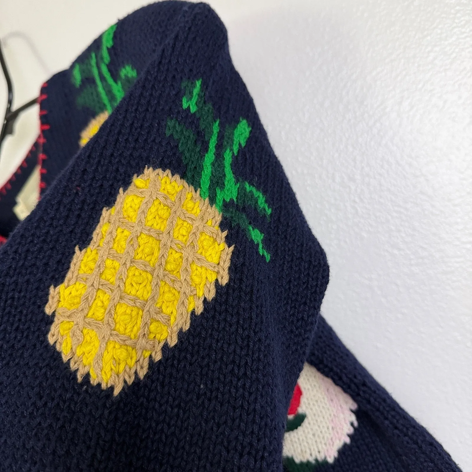 Vtg 1990 The Eagles Eye Cropped Cardigan Sweater Womens M Blue School USA Fruit Size M - Image 5