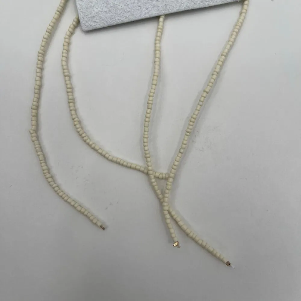 FREE PEOPLE Beaded Bow Barrette Dainty Clip Pin Hair Accessories Bead Cream NWT - Image 7