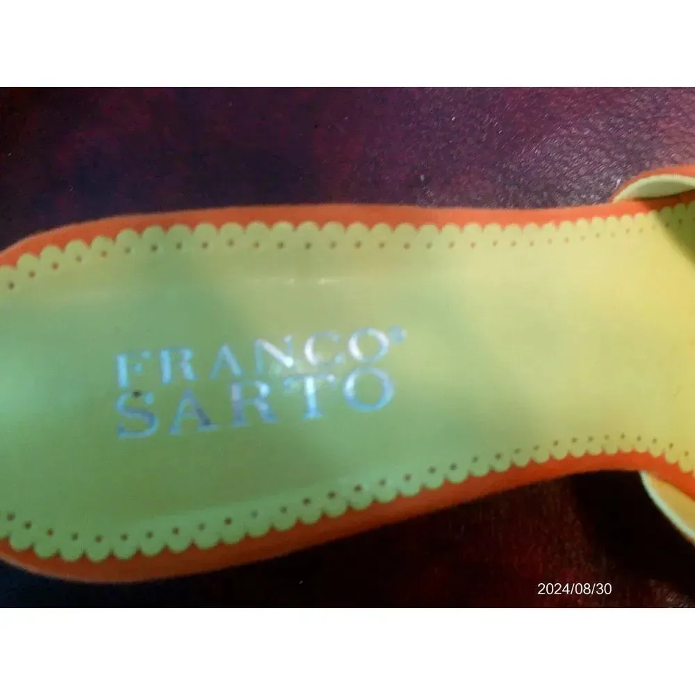 Franco Sarto  Deirdra Leather Suede  Sandal Orange Women's Size 7.5 - Image 8
