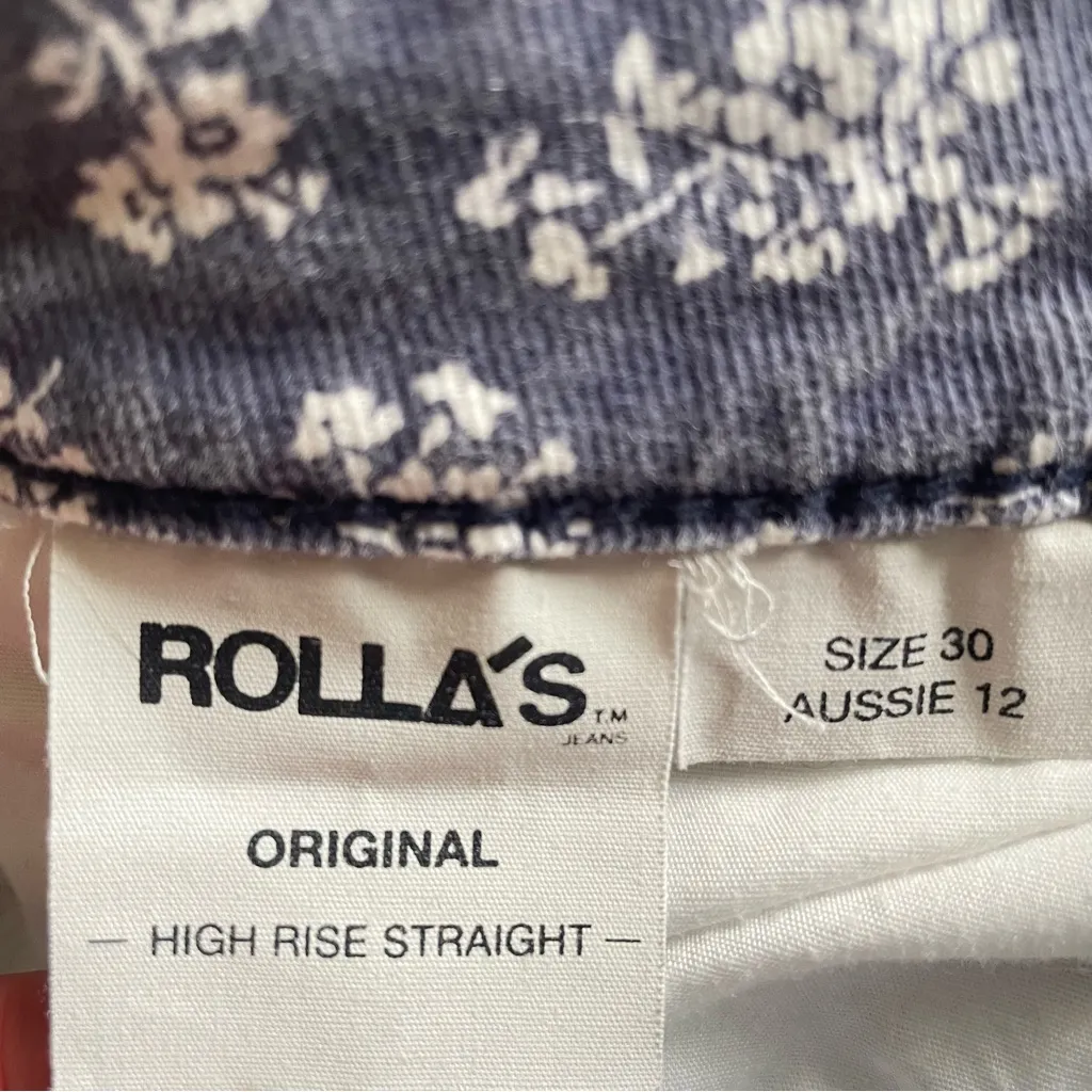 Free People Rolla’s Original High Rise Straight Elderflower Floral Jeans - Image 7