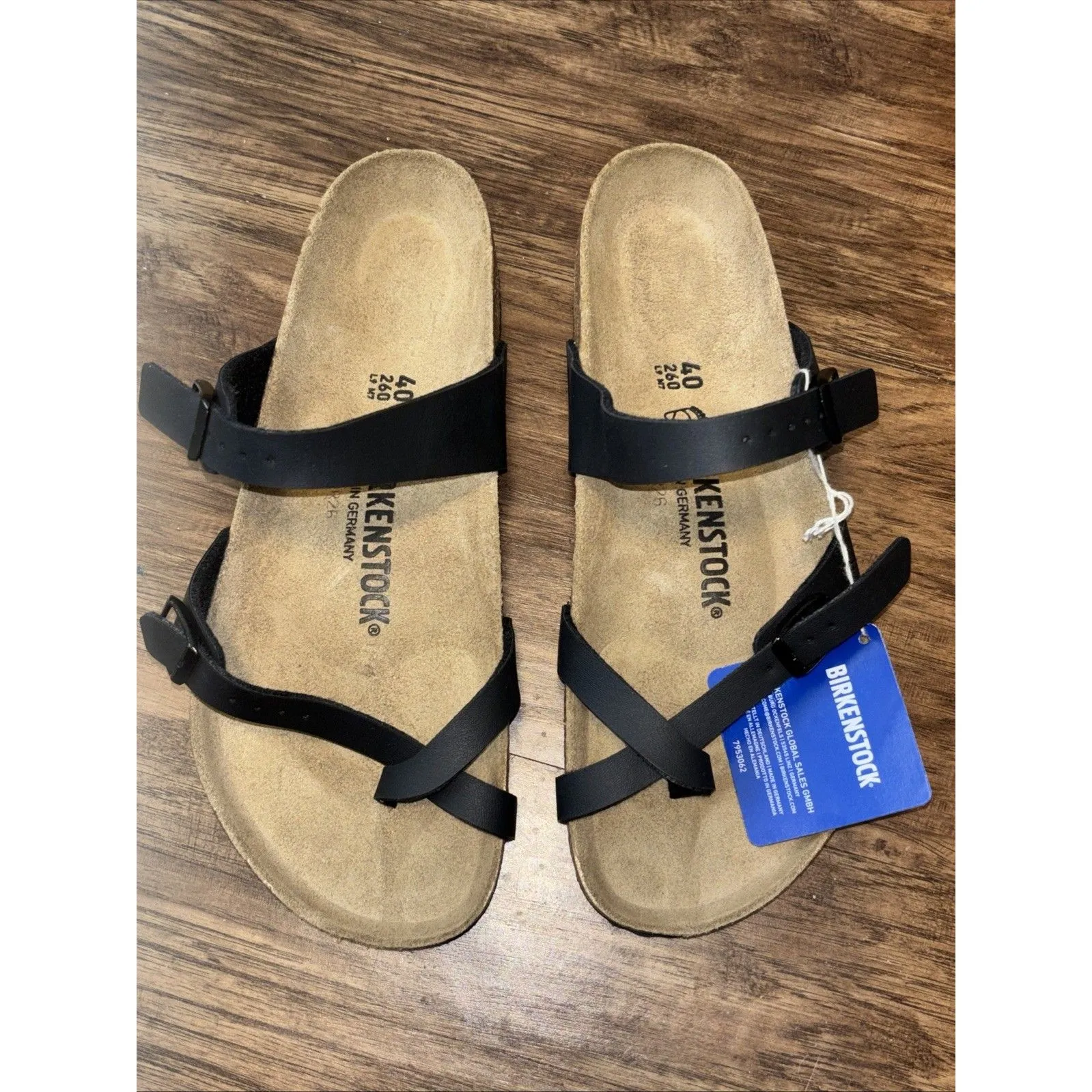 Birkenstock Mayari Birko-Flor Toe Loop Leather Sandals Women's 9/9.5 Eur Sz 40 - Image 4