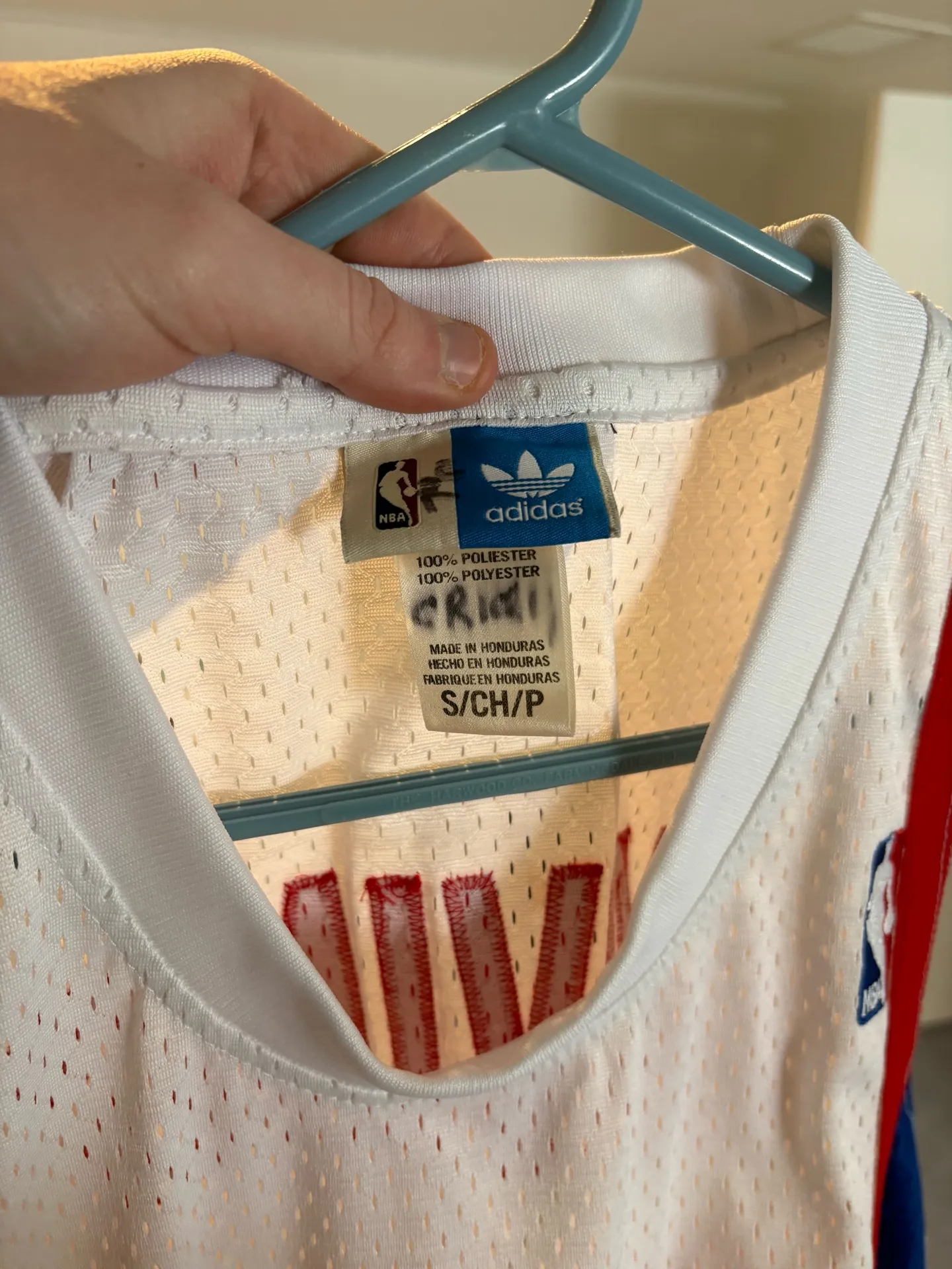 Nets Julius Erving Real Jersey White Size XL - Image 4