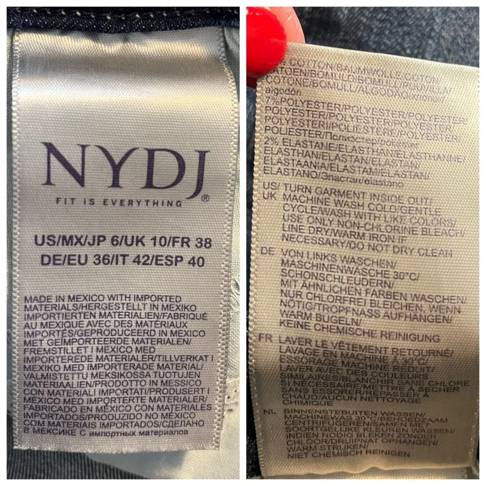 NYDJ Marilyn Straight Leg Mid Rise Medium Blue Wash Stretch Women’s Size 6 - Image 6