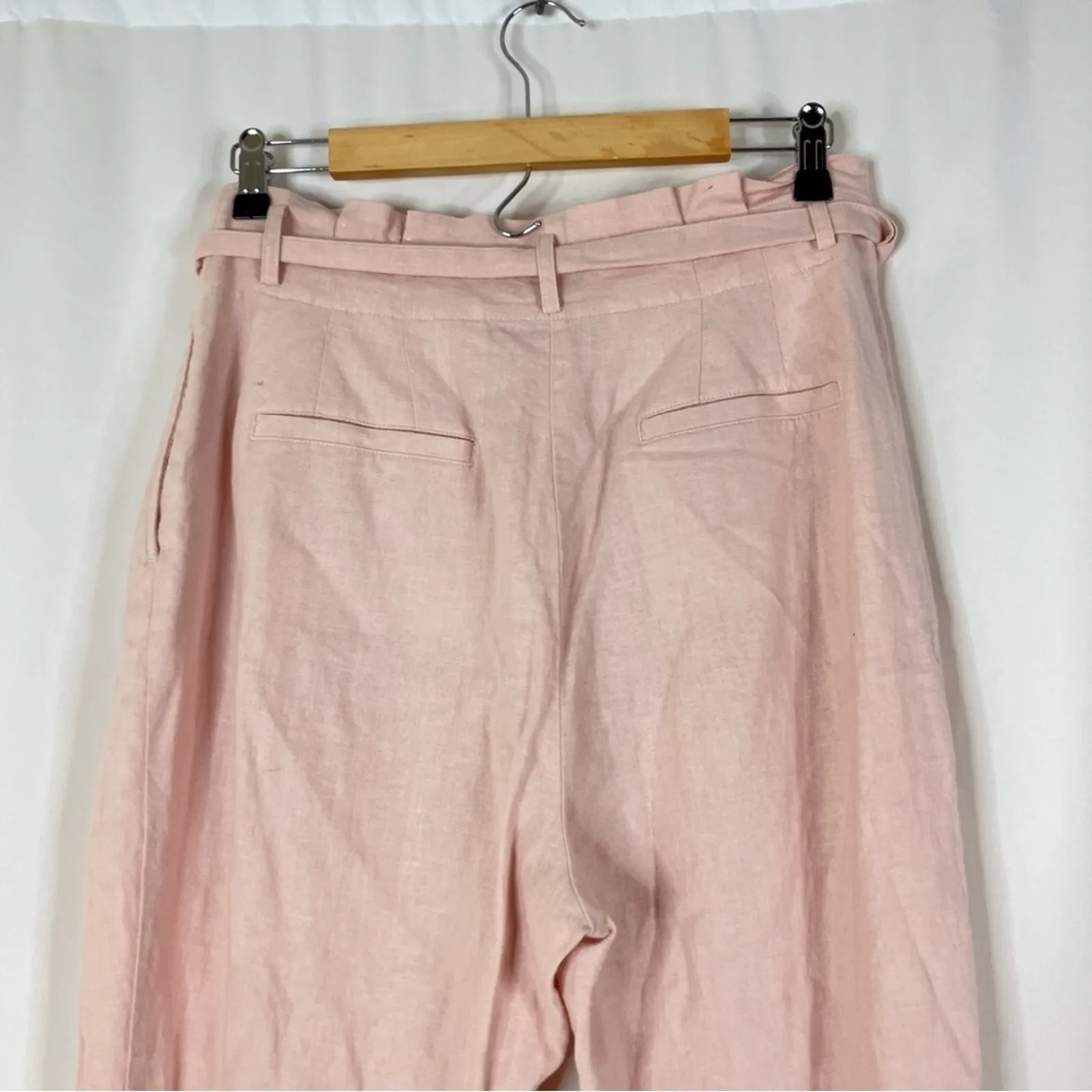 Ann Taylor Factory | Light Pink Linen Blend Pants L PETITE - Image 7