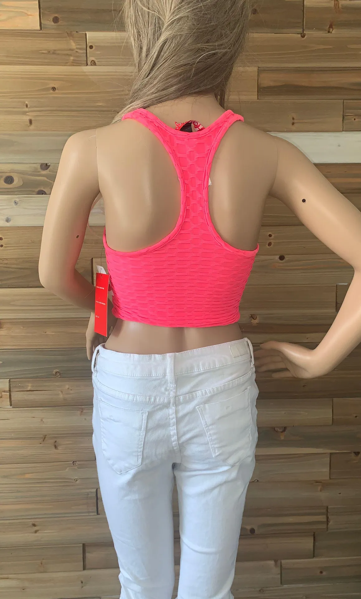 Nwt  Hot Pink Scrunch Athletic Tank Top - Image 3