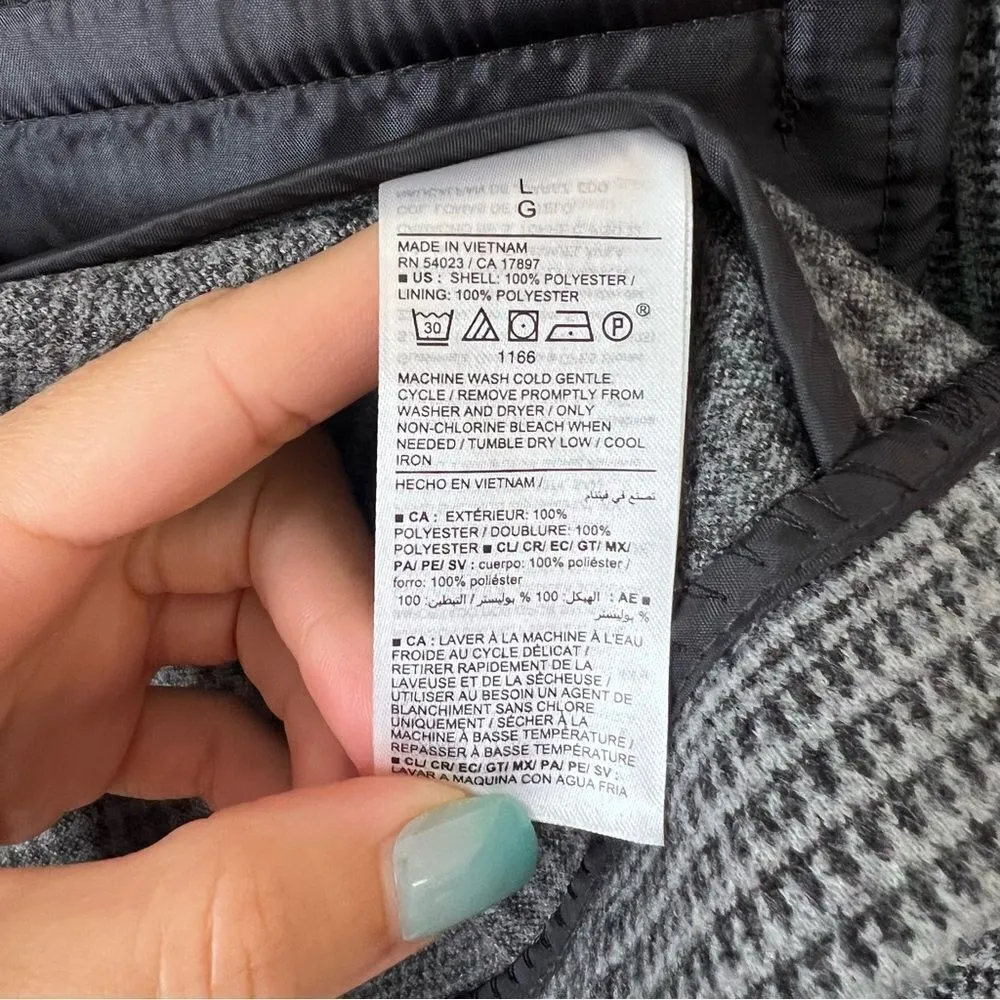 Old Navy Double-Breasted Textured Plaid Blazer in Gray Size Large - Image 12