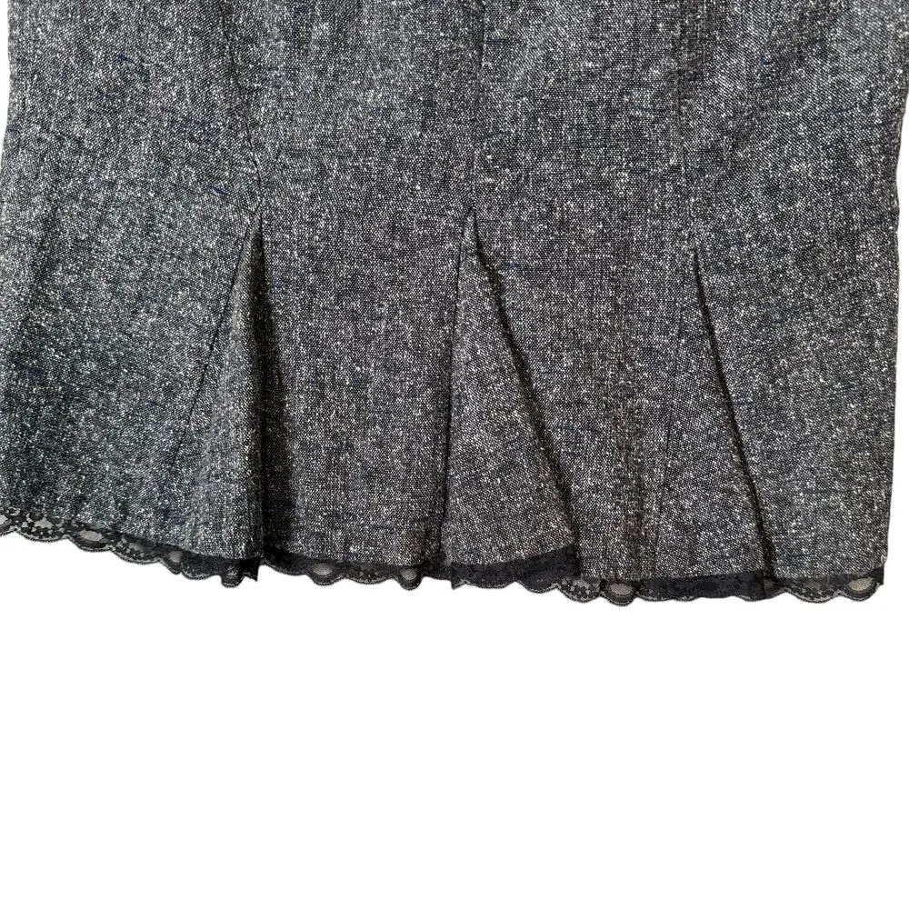 Worthington Pencil Skirt‎ Size 10 Black Pleated Floral Lace Corset Office Siren - Image 6