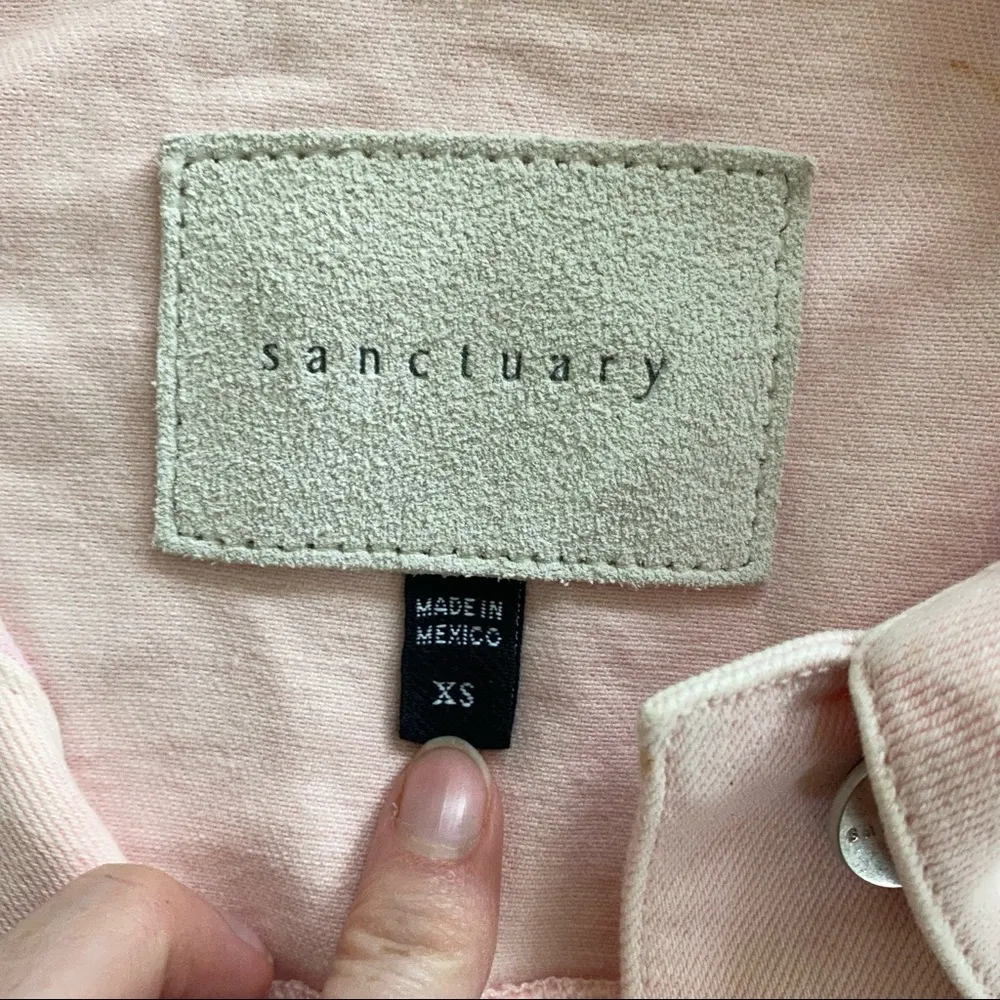Sanctuary Kyle Cropped Denim Jacket in Rosebud Pink - Image 2