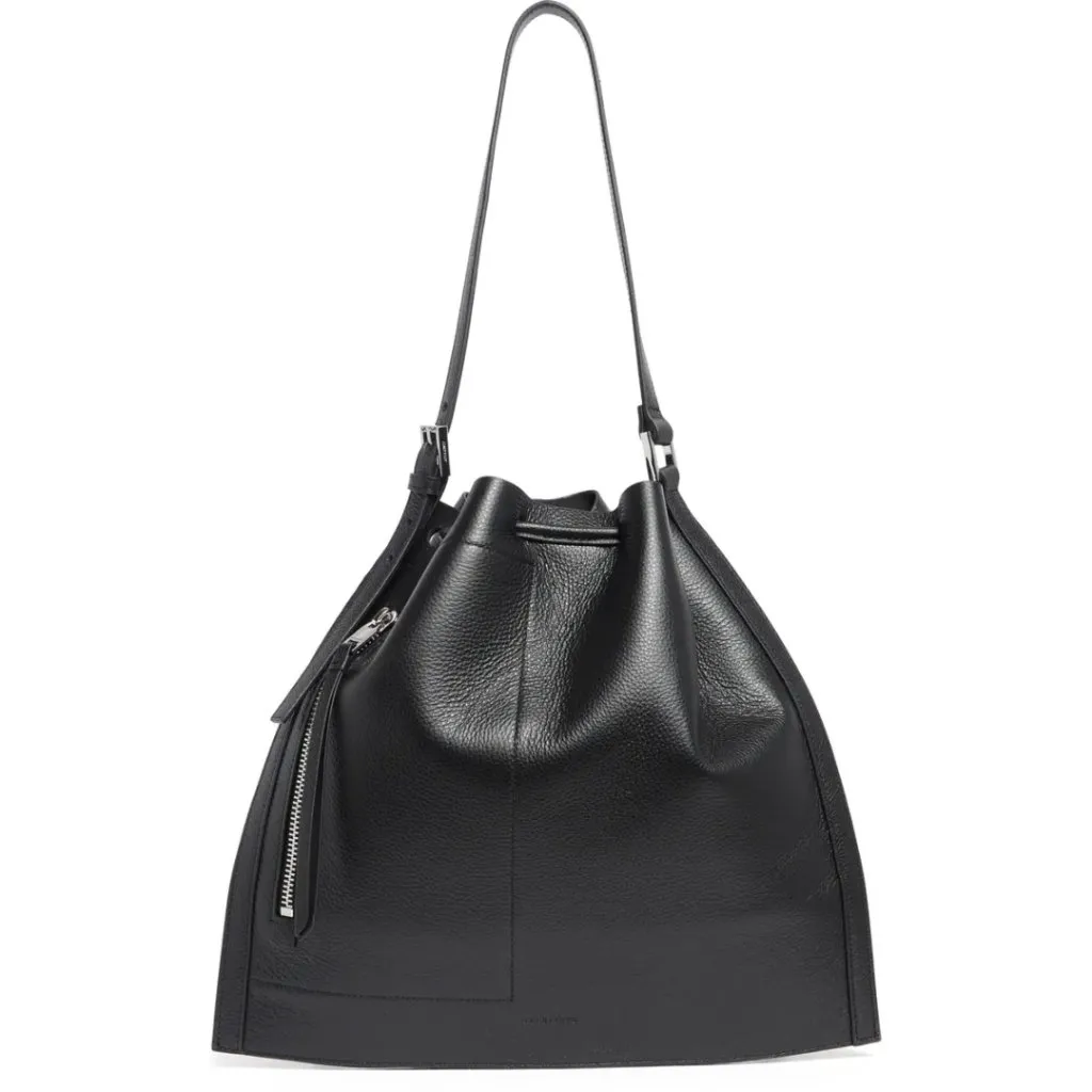 NWT AllSaints Alpha Convertible Black Leather Shoulder & Backpack - Image 3