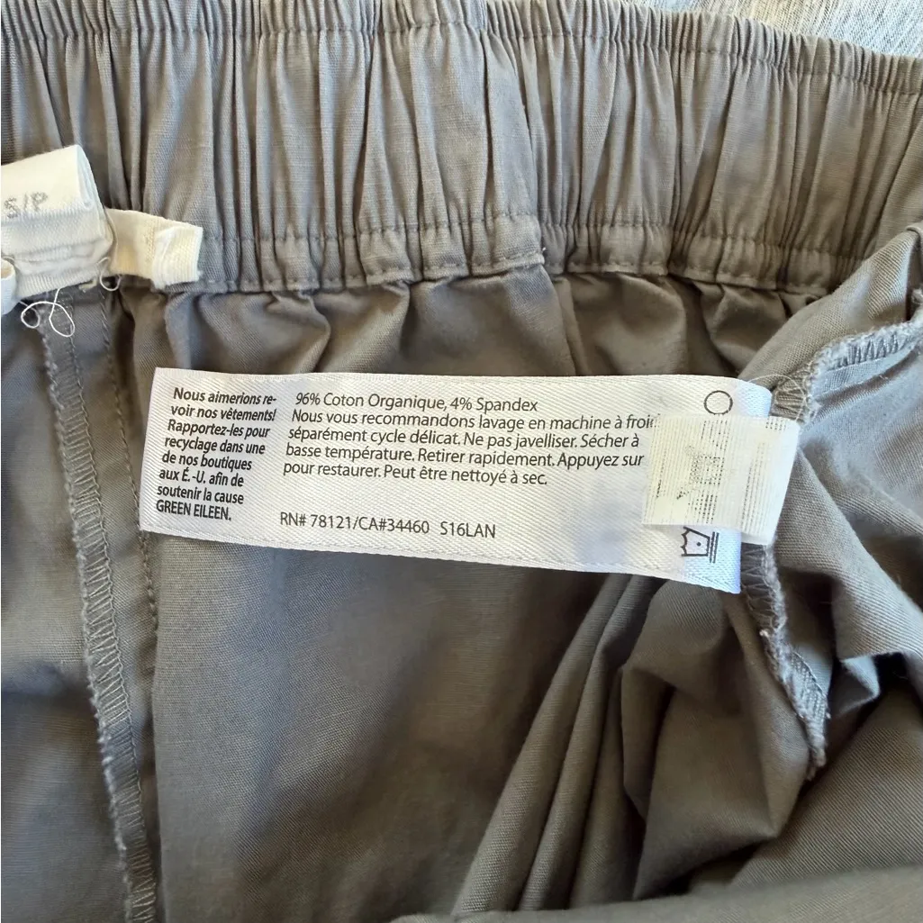 Eileen Fisher Pants Womens Small P Gray Organic Cotton Cargo Stretch Waist FLAW - Image 7