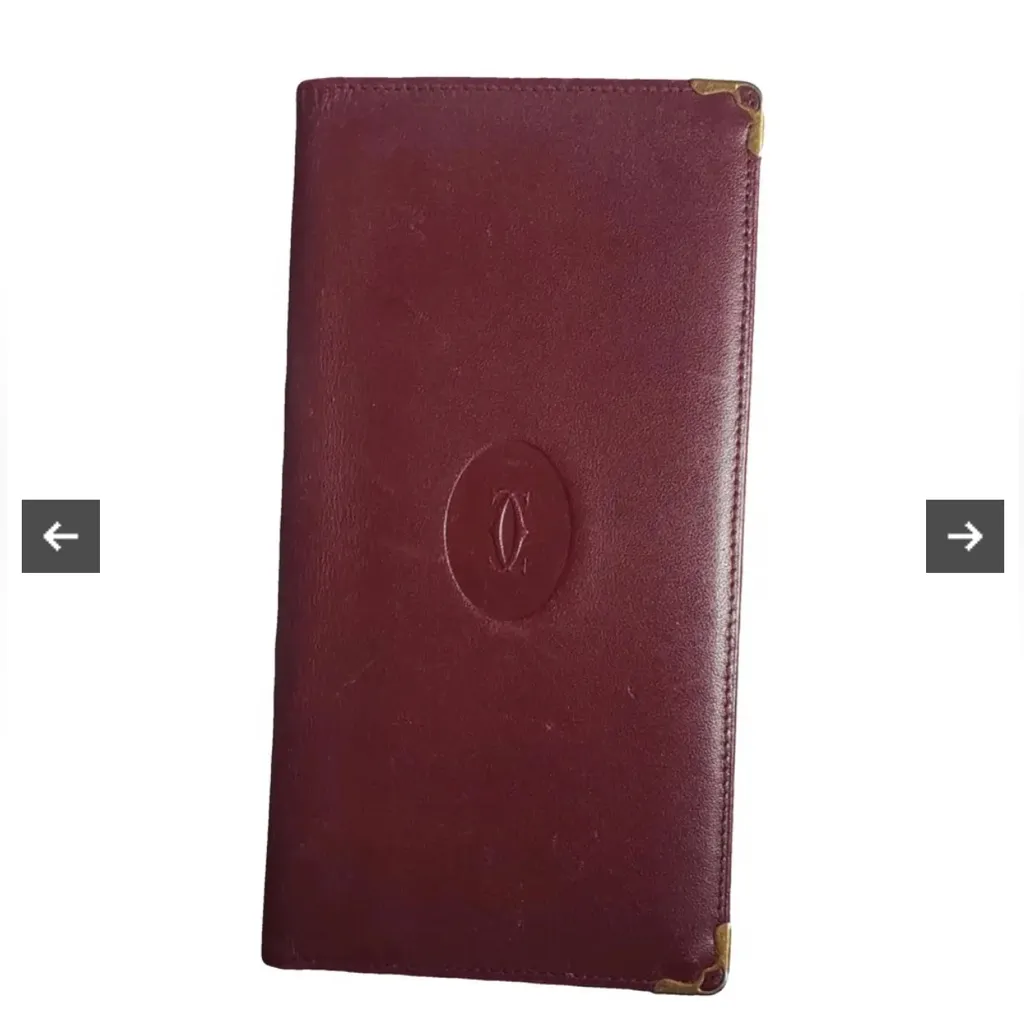 Cartier Bifold Mustline Billfold Bordeaux Leather Wallet Luxury Authentic - Image 7