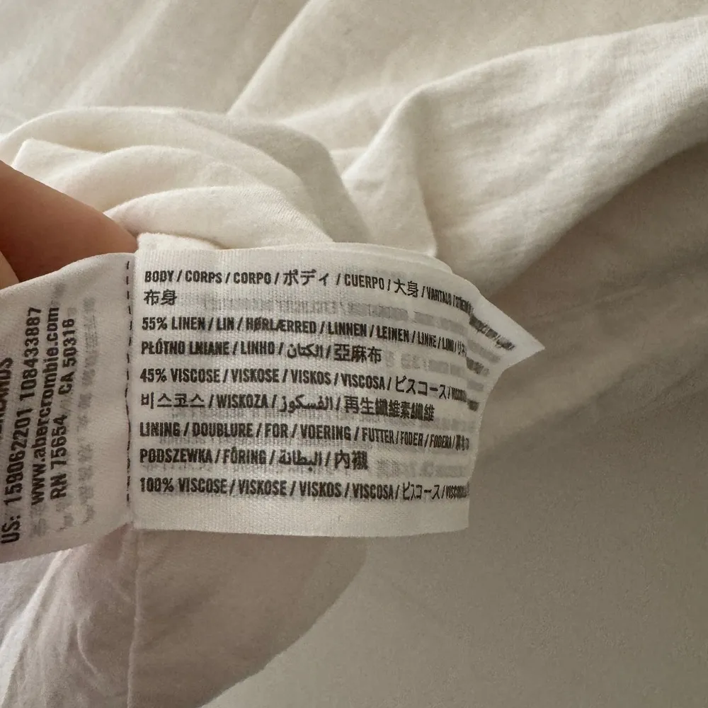 Abercrombie & Fitch White Linen Dress Adjustable Shoulder Ties - Image 7