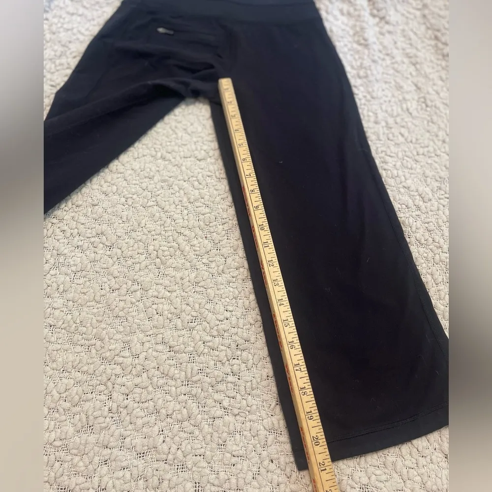Lululemon Womens Black Crossover Waist Wide Leg Crop Legging Pant Size 4 - Image 8