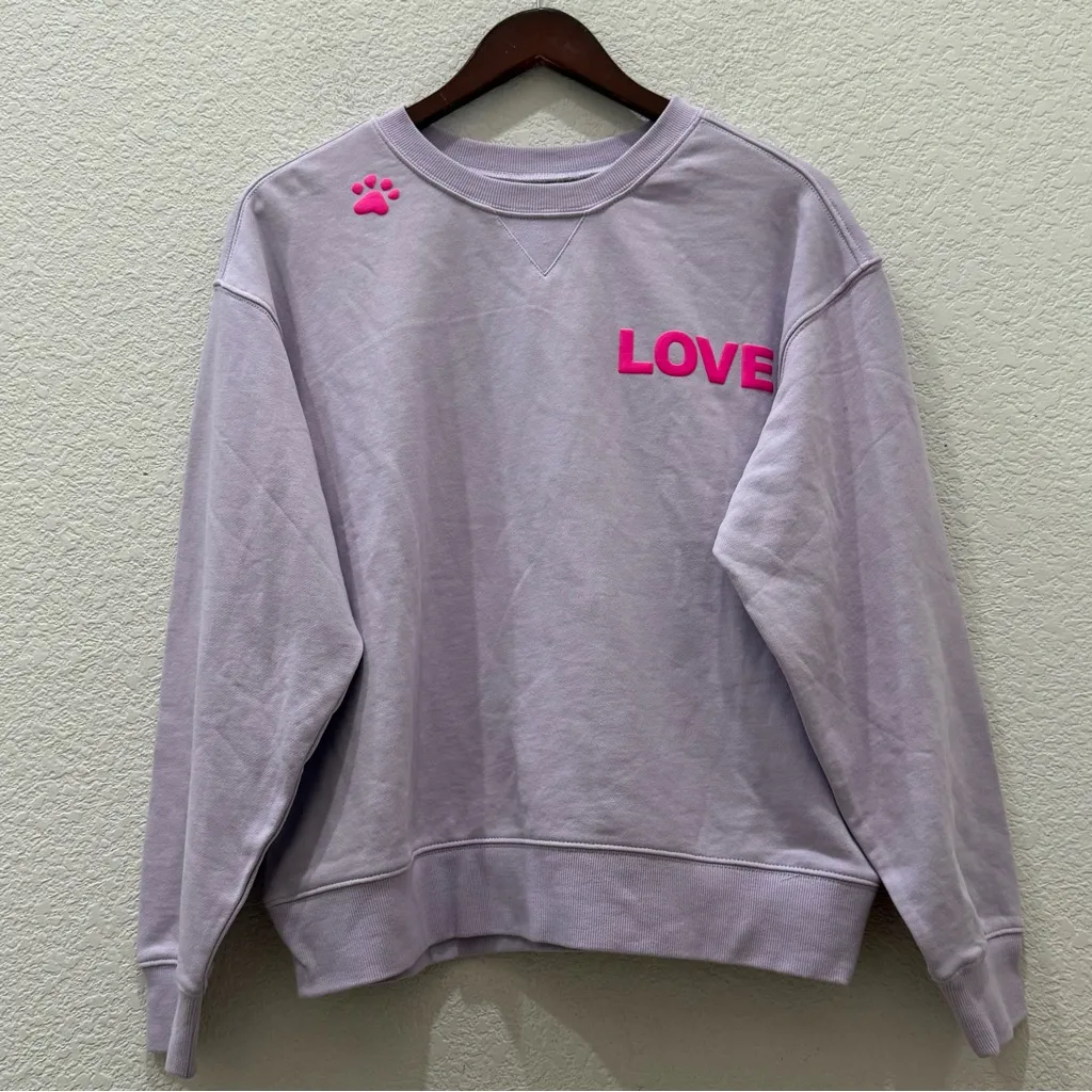 WILDFOX Dogs Love Me Lavender Graphic Crewneck Sweatshirt in Orchid Petal Size S - Image 3