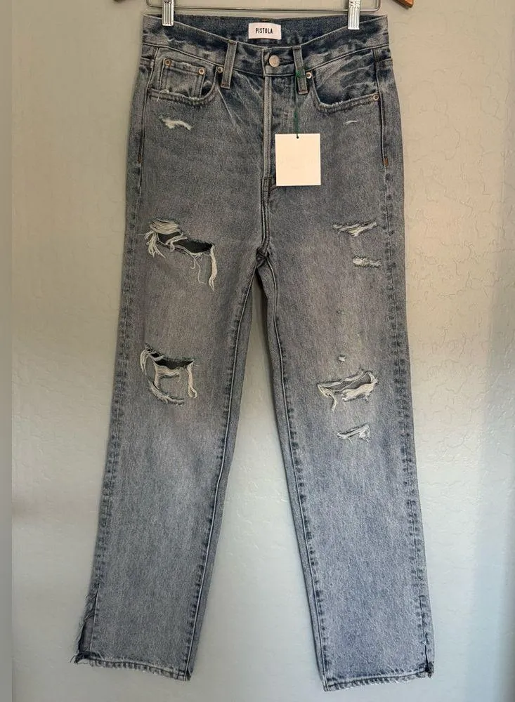 NWT  Cassie High Rise Straight denim in Paloma Distressed Sz 26 fits 29” - Image 4