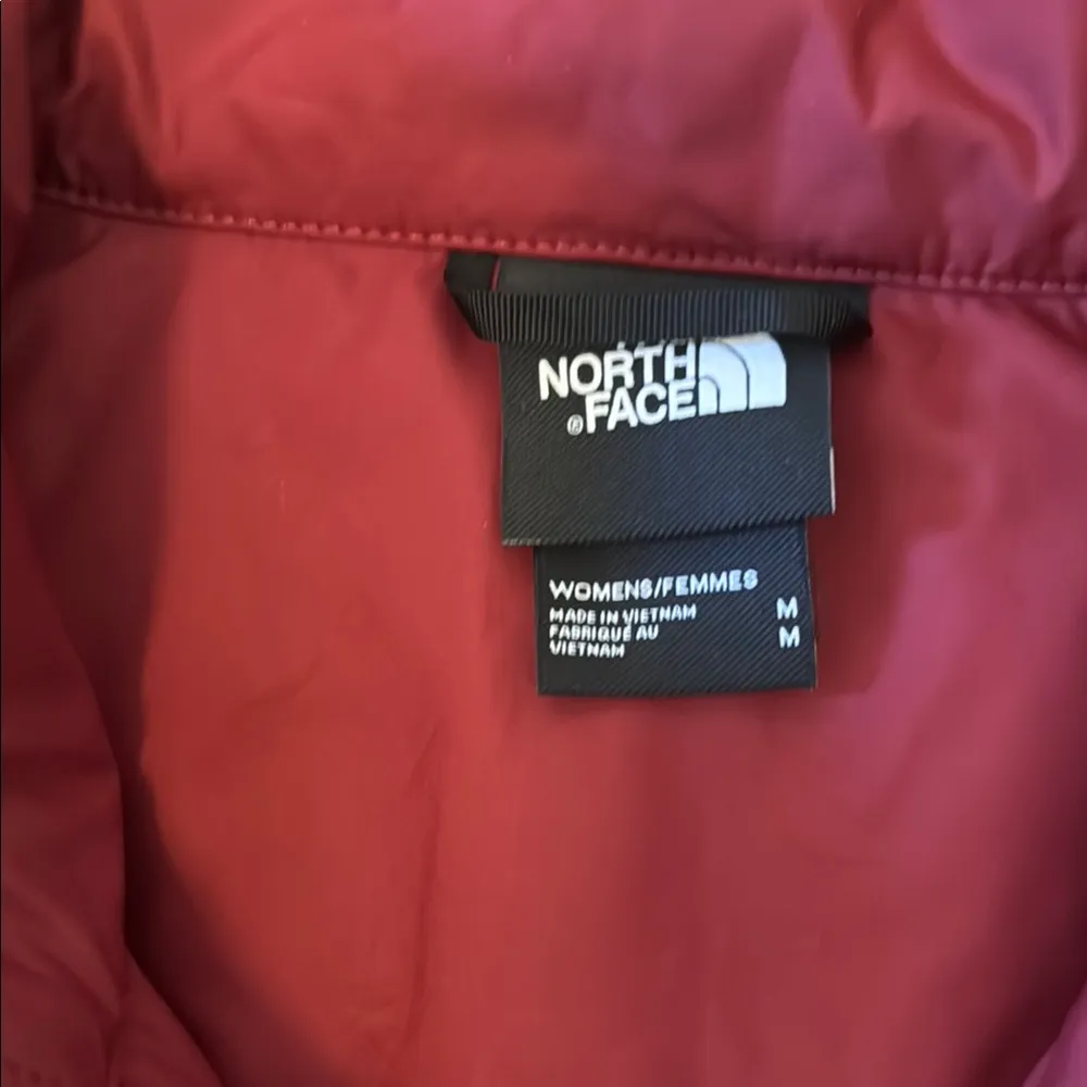 The North Face Red Puffer Jacket with High Collar - Image 2