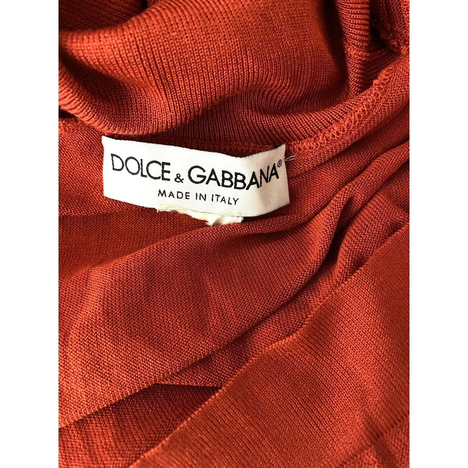 Dolce & Gabbana Orange Knit Turtleneck Sweater Lightweight Long Sleeve Luxe - Image 5