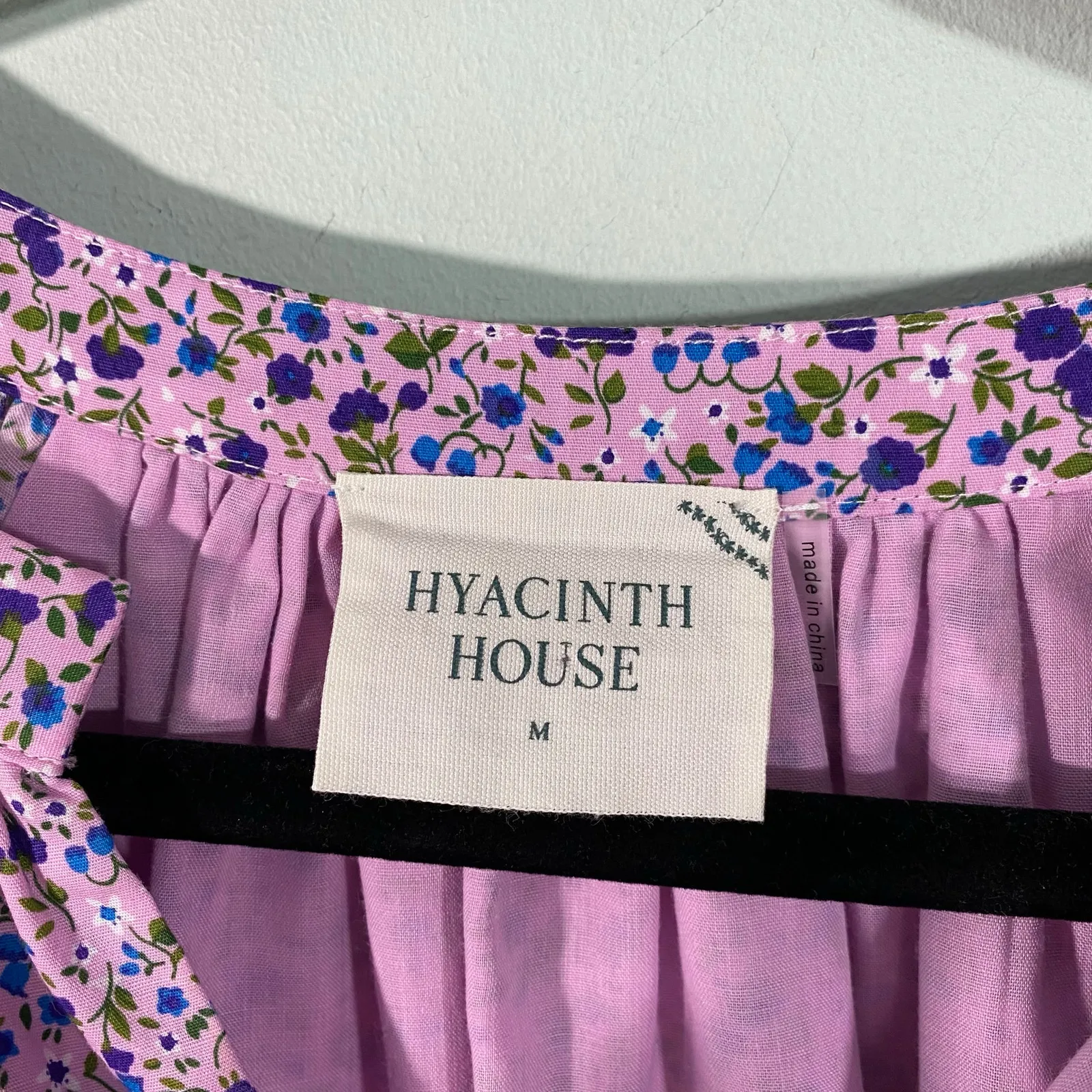 Hyacinth House Tuckernuck Purple Mini Floral Puff Sleeve Matilda Mini Dress Sz M Size M - Image 4