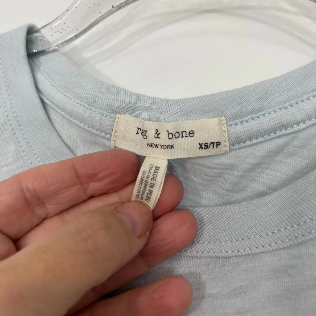 Rag + Bone XS Blue Pima Cotton Short Sleeve Tie Dye T-Shirt - Image 4