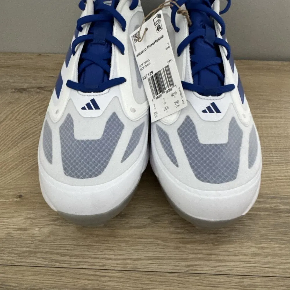Adidas Sneaker Women 8.5 White/Team Royal Blue Adizero Purehustle 3 Elite Soccer - Image 4