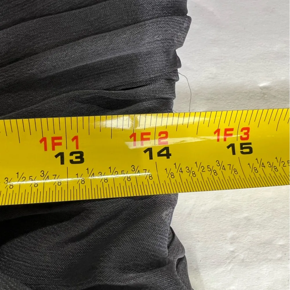 Adrianna Papell 10 gray evening gown formal pintuck ruffle flowy event party - Image 10