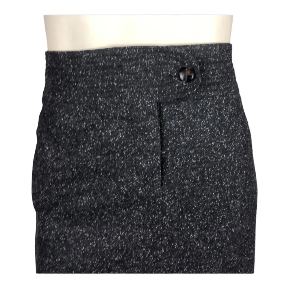 Vintage David N Black & White wool Speckle Pencil knee length Skirt size 12 - Image 3