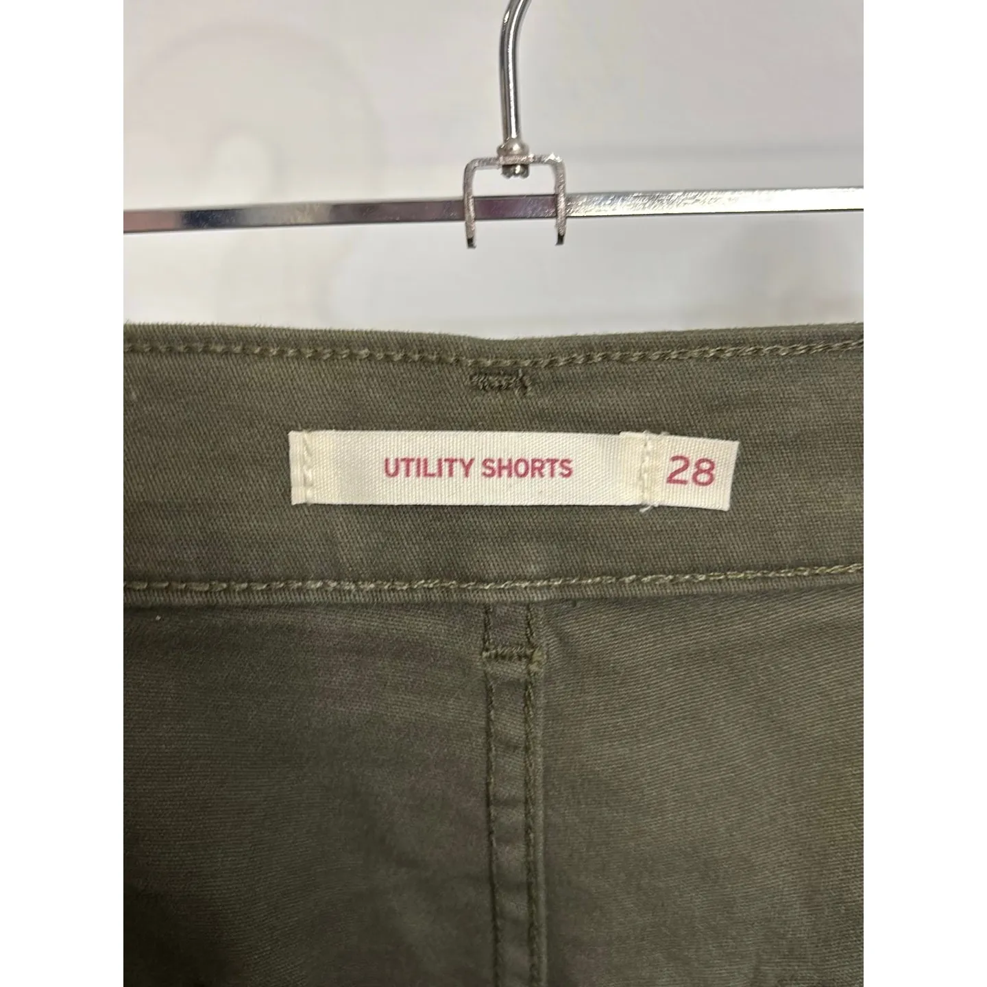 Levi's Utility Shorts Womens Size 28 Olive Green Mid-Rise Stretch Cotton Twill - Image 3