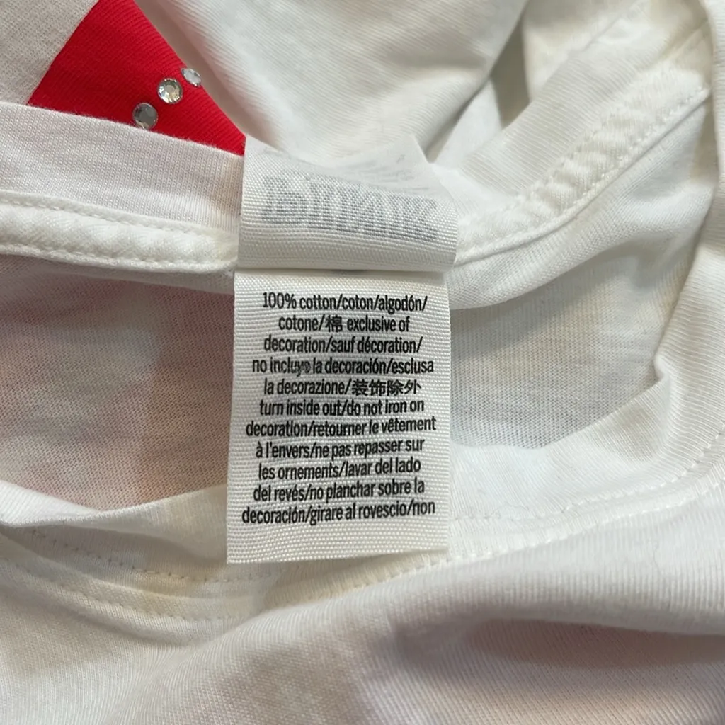 PINK Victoria’s Secret White USA Themed Long Sleeve Shirt - Image 5