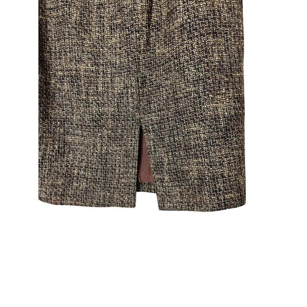 Ellen Tracy Brown Wool Blend Skirt Size 4 - Image 5