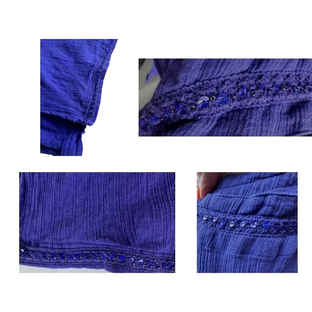 Swim 365 Button Front Cover Up Sz 18 20 Sapphire Blue Gauze Patio Dress… - Image 10