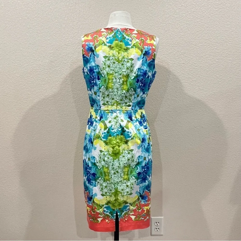 Nine West Floral Watercolor Sheath Dress Size 6 - Image 9