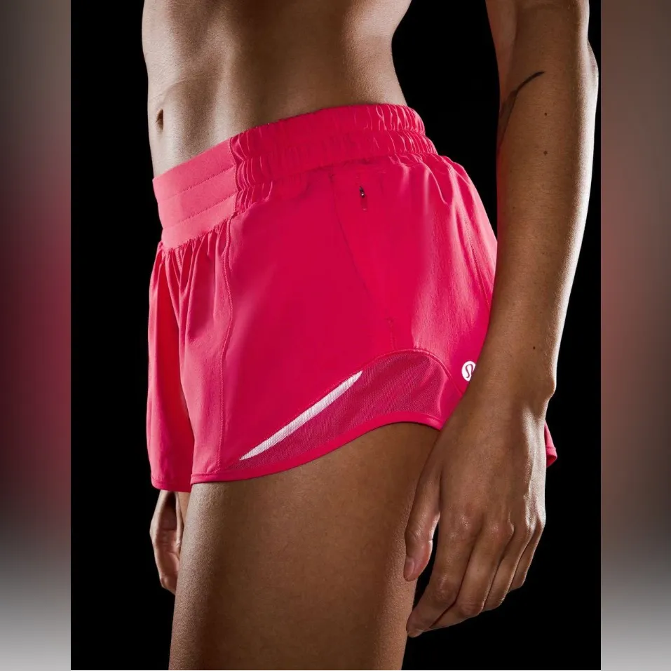 Lululemon 4 Hotty Hot Low-Rise Lined 2.5" Shorts Lipgloss Pink‎ Run Running - Image 6
