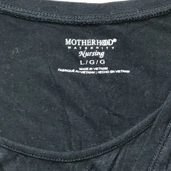 Motherhood Maternity Black‎ Rayon Blend Short Sleeve Casual Nursing Dress Size L - Image 7