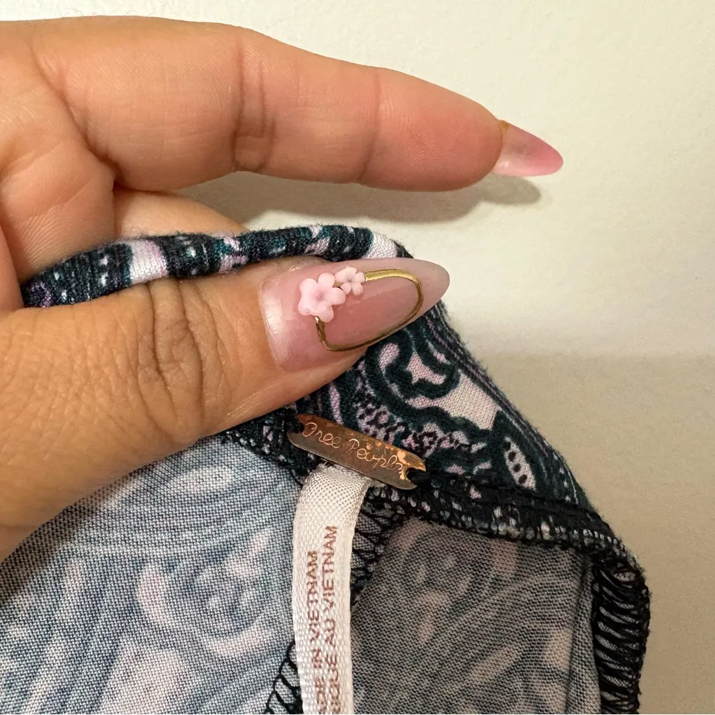 Free People Wildflower Flare Pants Moody Purple Combo Size L - Image 7