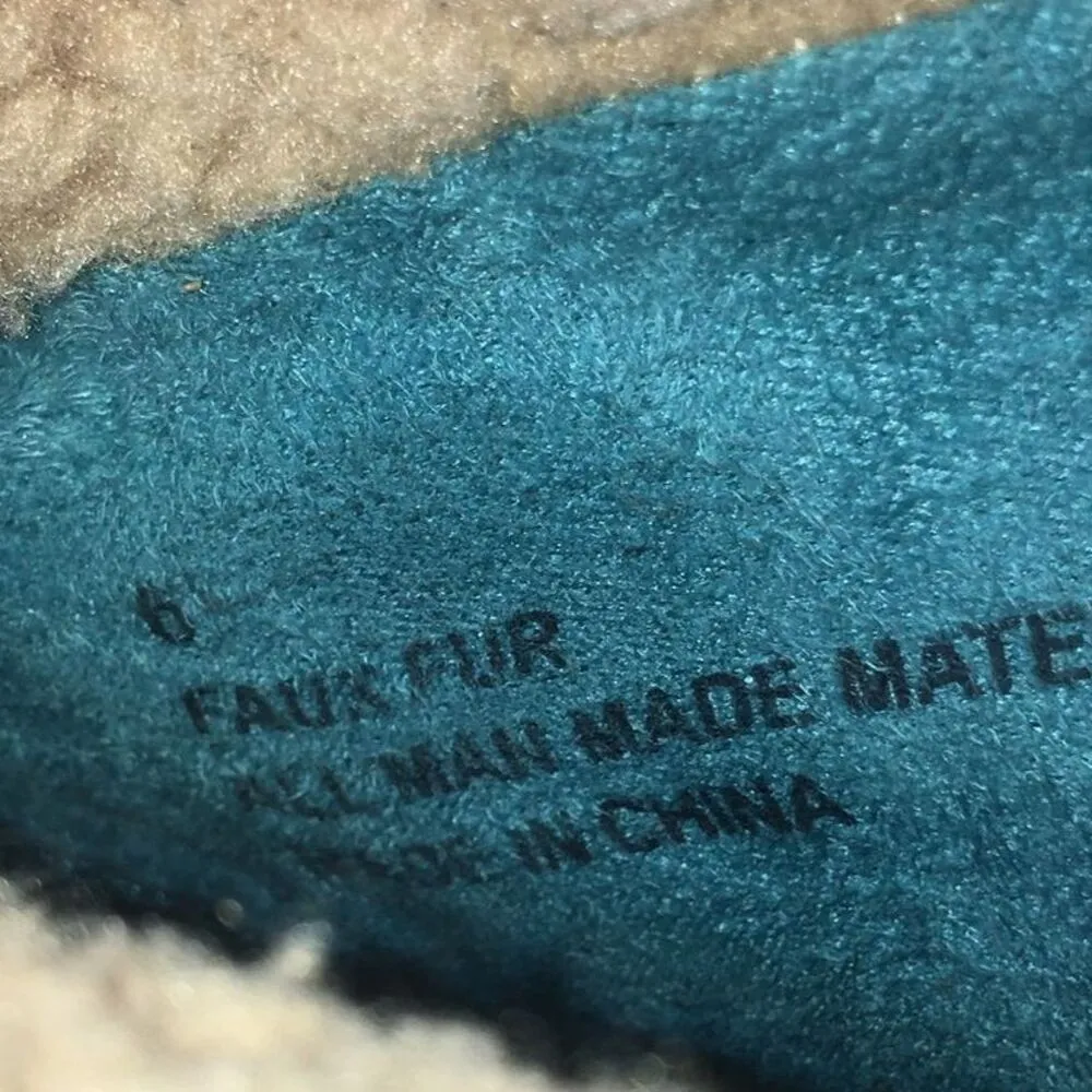 Blowfish Boots Womens SZ 6 Buster Wedge Heels Lace Up Mid Calf Faux Fur Lining - Image 5