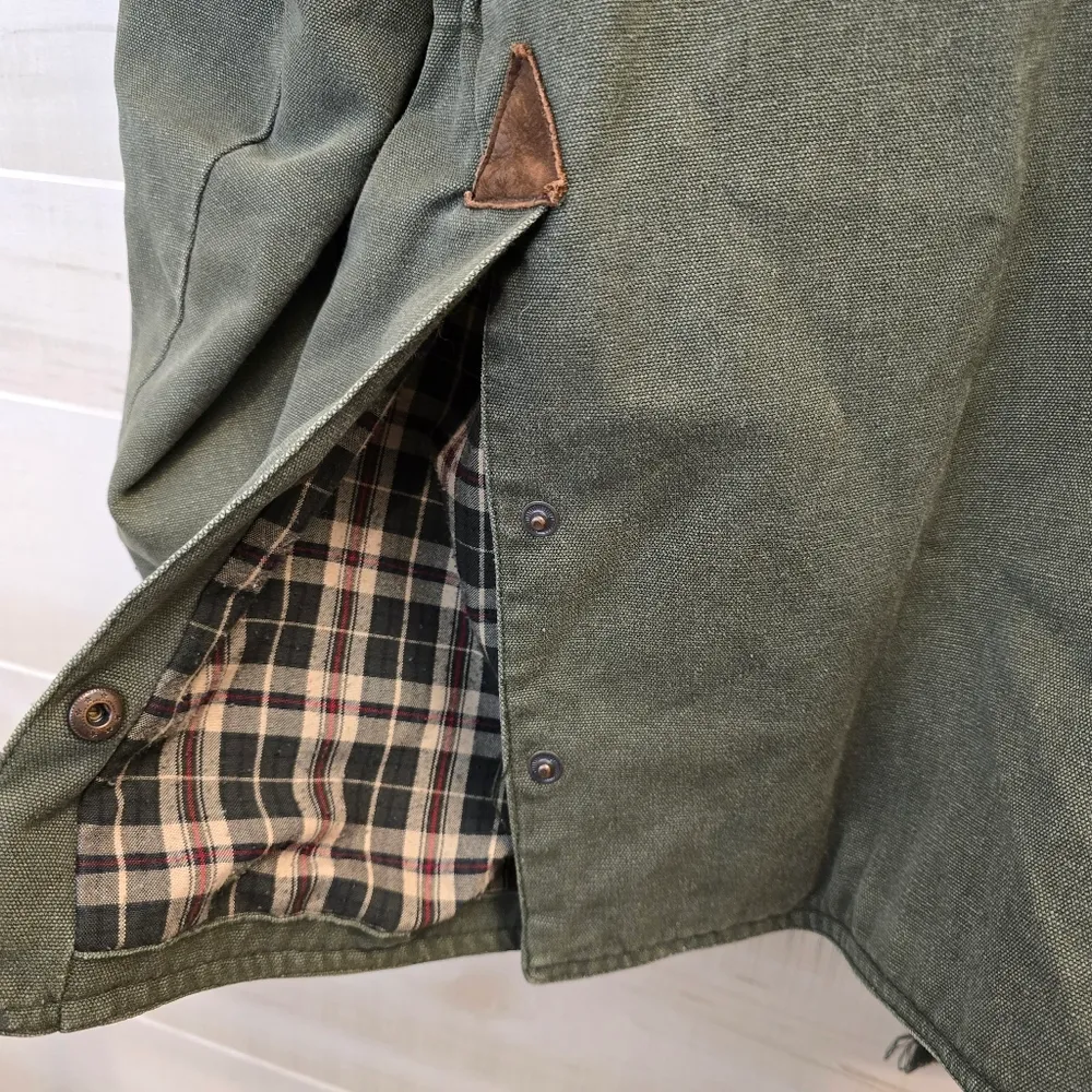 {XXL} Vintage Wrangler Barn Coat Khaki Green Work Wear Country Farmer Gardner - Image 8