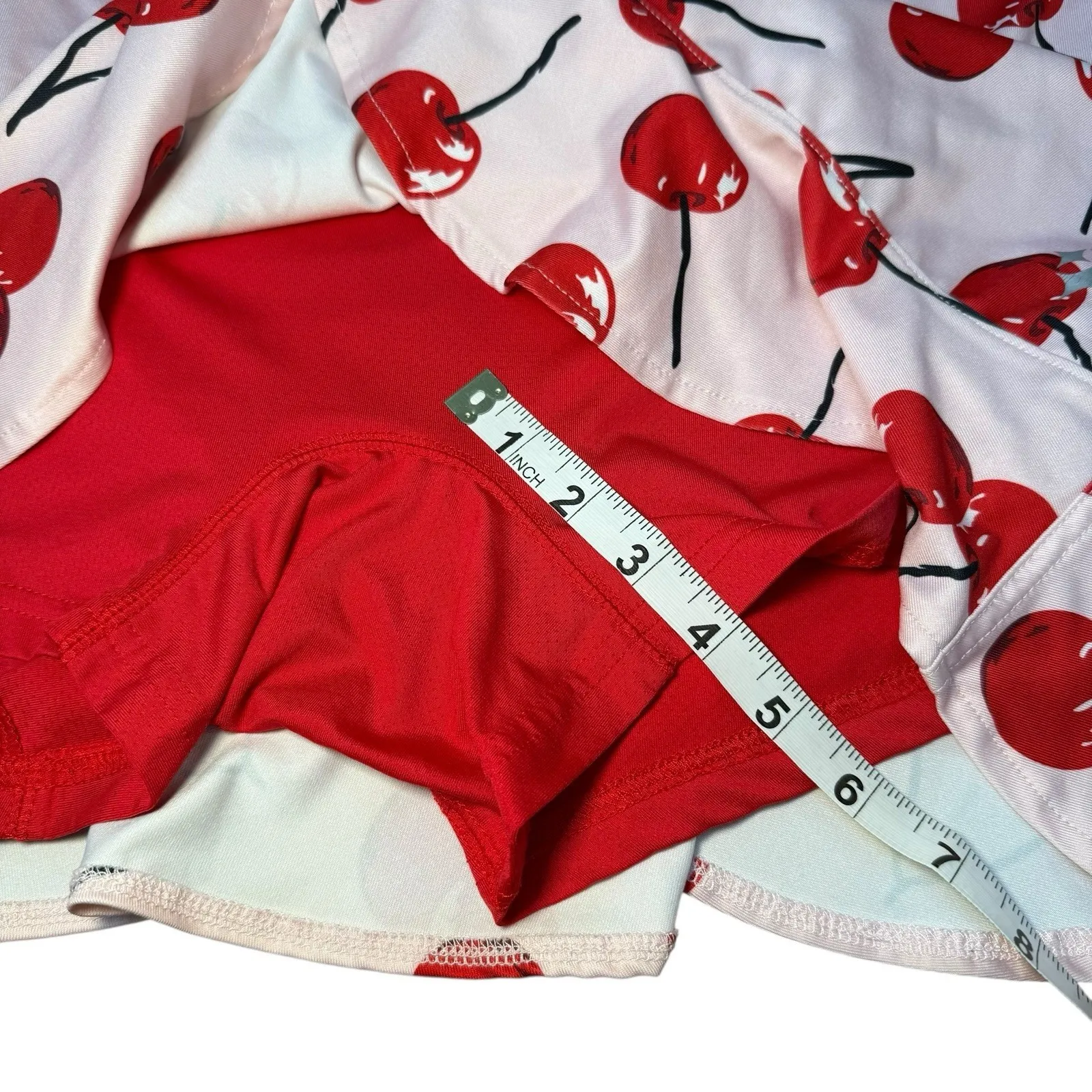 JoFit Pink Red CHERRIES Print GOLF TENNIS PICKLEBALL‎ Activewear Skort Large - Image 9