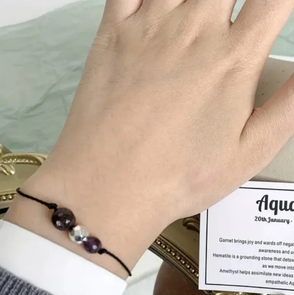 NWT! Aries ♈️ Natural Faceted Stone Handmade Braided Beaded Bracelet NEW - Image 2