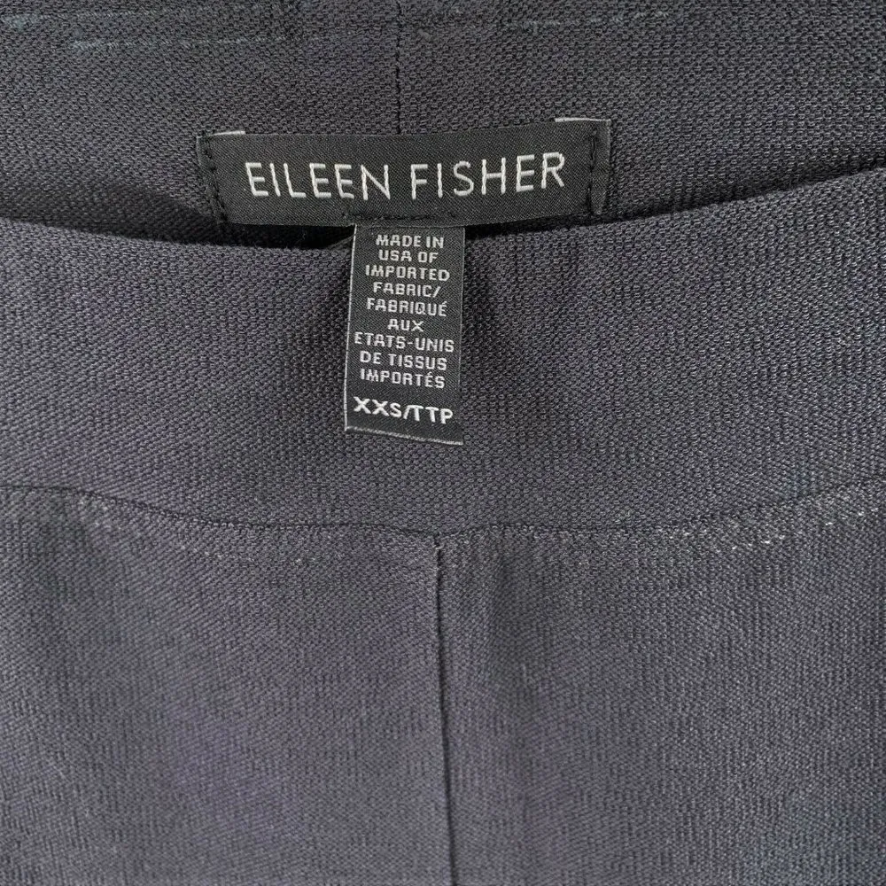 Eileen Fisher Black Viscose Knit Pull On Pants Size XXS - Image 2