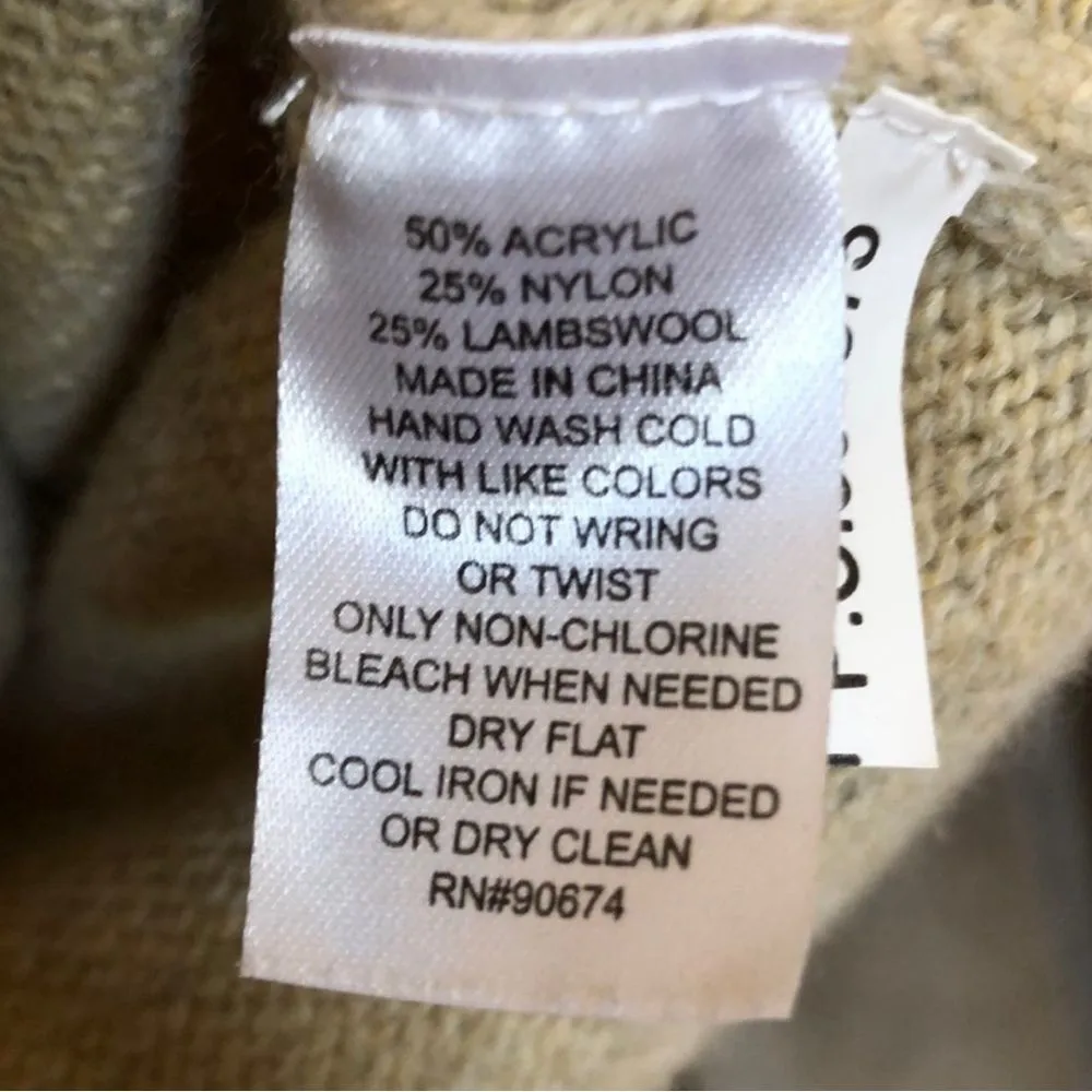 Boston Proper scarf neck sweater dress medium wool blend lambswool neutral - Image 6