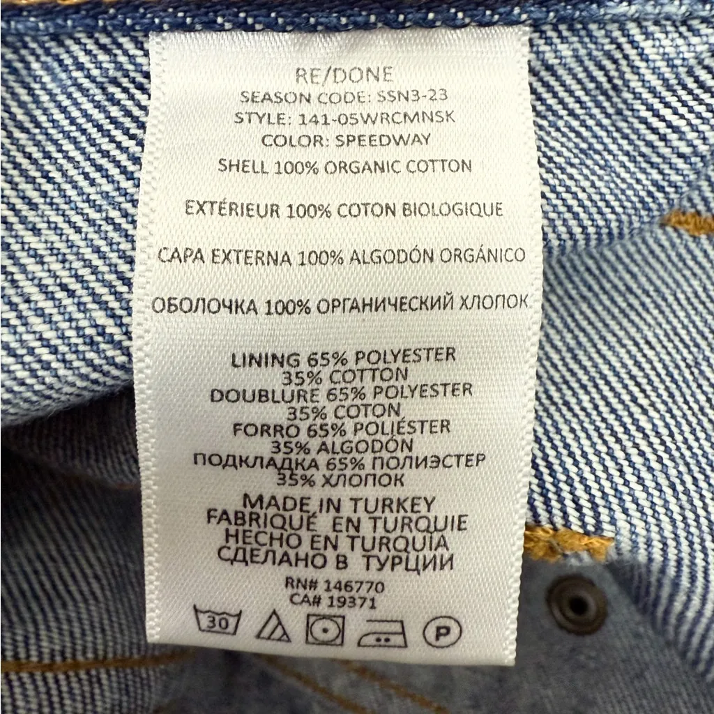 Re/Done Racer Denim Cargo Mini Skirt Moto Speedway Size 27 - Image 16