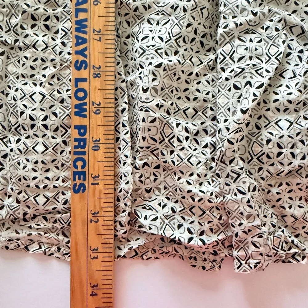 Free People Bohemian Short Sleeve Button Lined Tunic Mini Dress Olive Ivory Sz M - Image 7