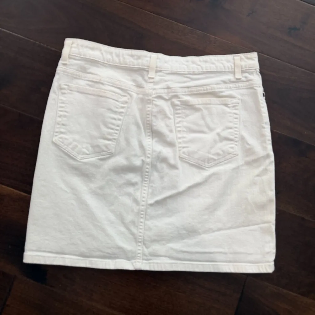 MOSSIMO White Denim Classic 5 Pocket Denim Mini Skirt Size 12 - Image 4