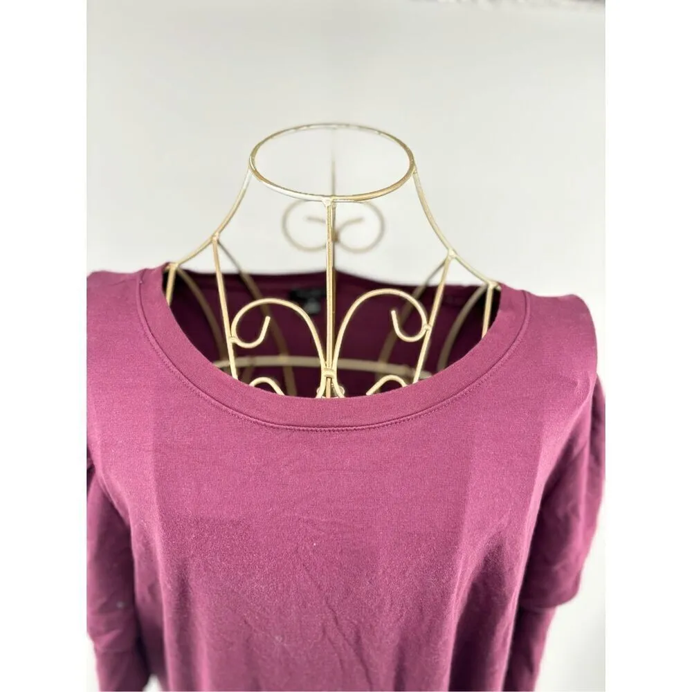 Ann Taylor maroon short ruffle sleeve top size XL - Image 4